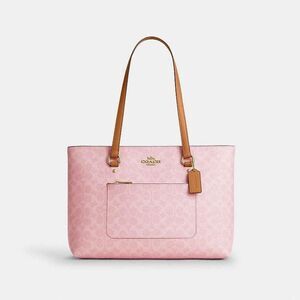 Coach powder pink Station Tote Bag In Signature Canvas